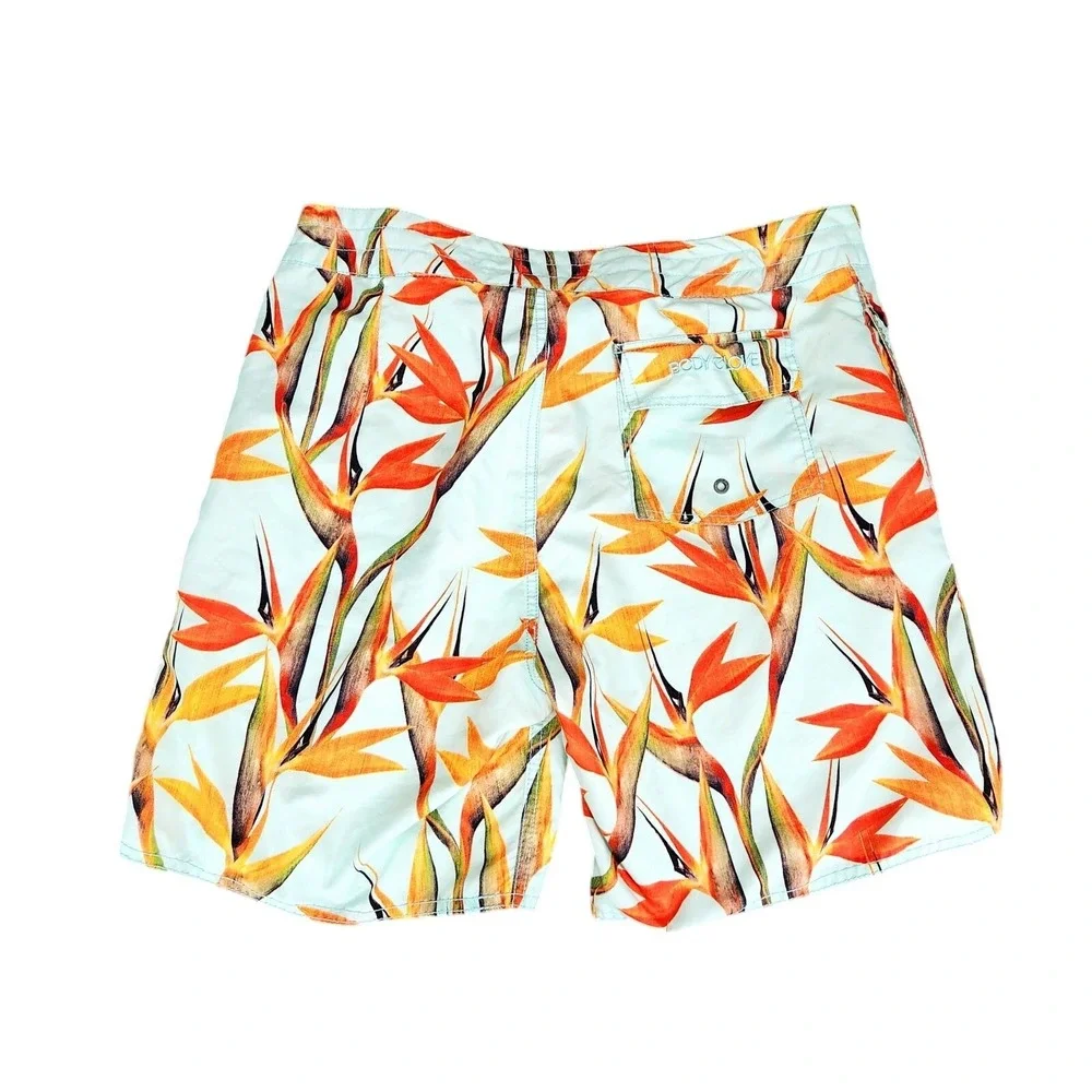 Body Glove Hawaiian Board Short 36 Men Blue Red Bird Paradise Tropical Swim 8
